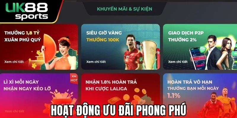 Hoạt động ưu đãi phong phú